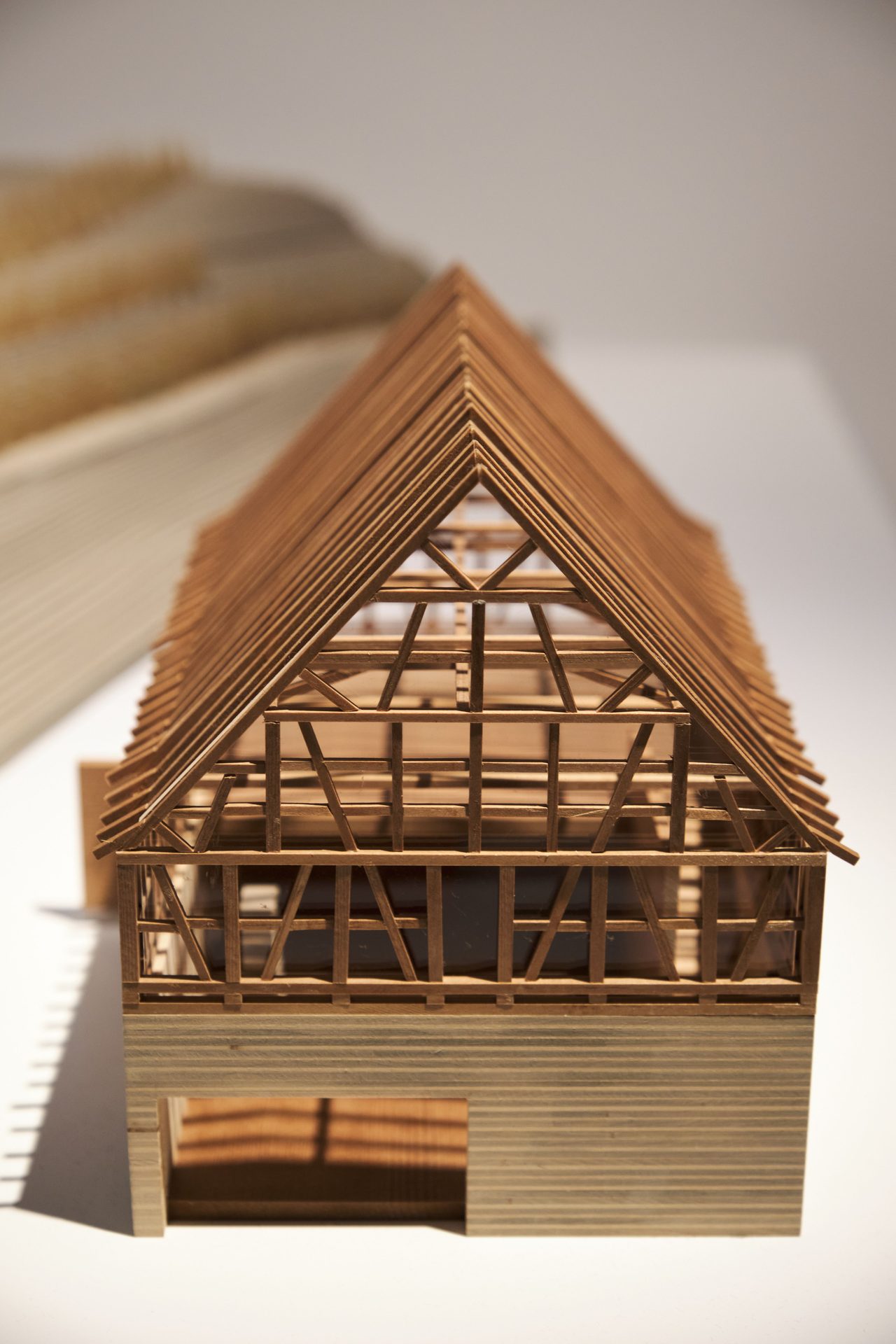 Maqueta de casas en preventa: modelo arquitectónico de madera